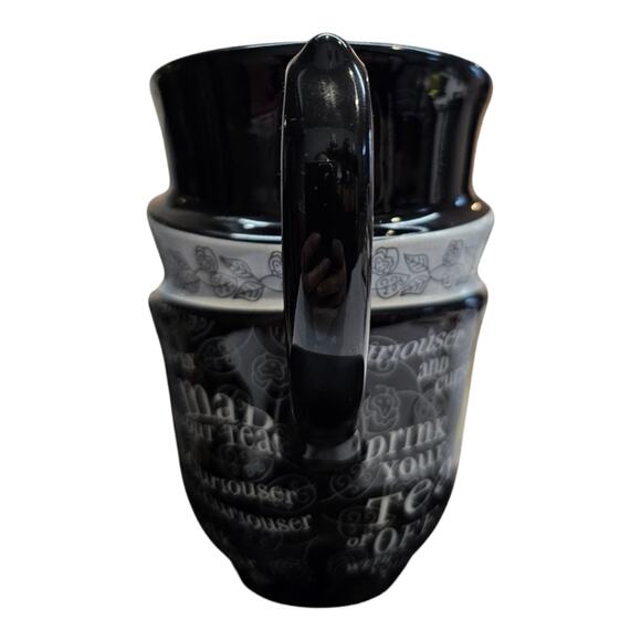 Disney Alice In Wonderland Triple Stacked Mad Hatter Black Coffee Mug - Picture 4 of 7